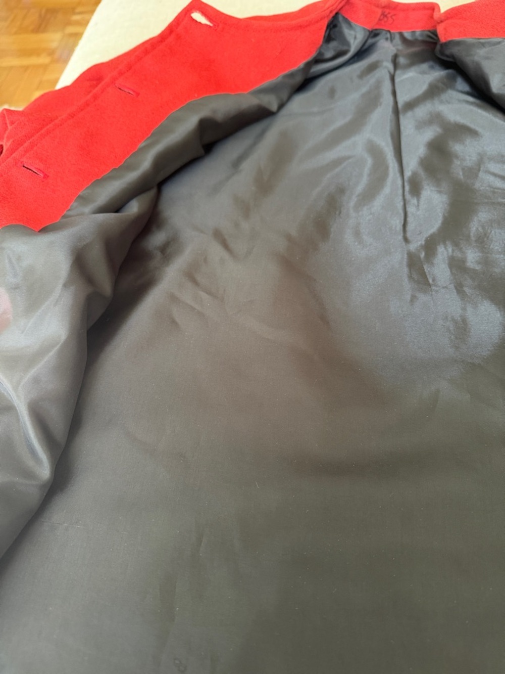 Women's Red Button-Front Jacket - Picture 5 of 5